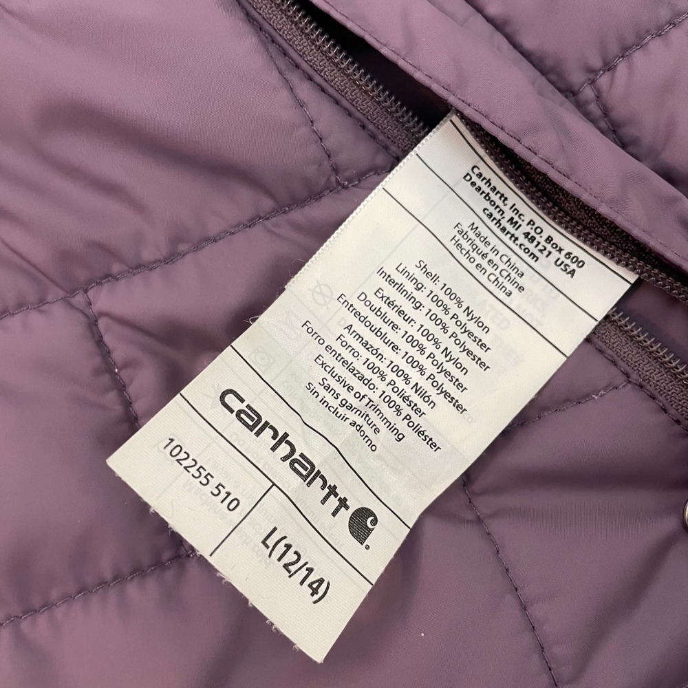 Carhartt Reversible Vest Womens Large Quilted Insulated Plaid Amoret Purple - Picture 4 of 10